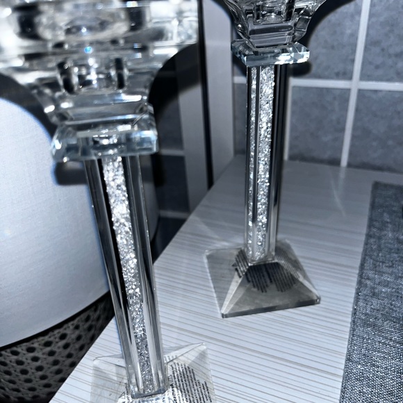 SILVER SPARKLE CANDLE HOLDERS - Picture 6 of 7
